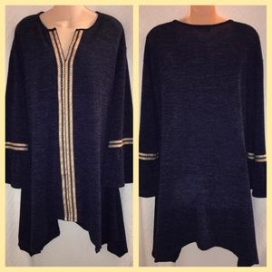 Miin Boho hippie Navy lightweight sweater dress NWT Sz S